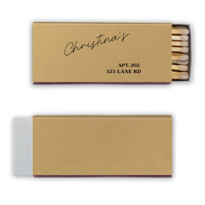 These personalized matches written with script name are the perfect way to add a personal touch to any space. They’re ideal for setting the mood in an apartment, condo, or house. With a clean and elegant design, they’re sure to please the eye as well as the match