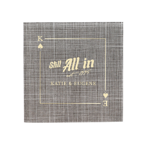 Mark a royal celebration with the Spades Playing Card Still All In Anniversary Napkin. Your initials form the centerpiece within the spade graphic, encircling the confident "Still All In" statement, with the notable anniversary year below in an elegant script. Personalize further by adding the couple's name at the bottom, crafting a regal and romantic accent for your anniversary event.