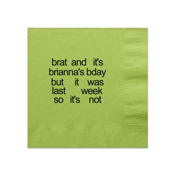 Brat Birthday Party Napkin