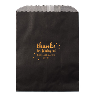 Send off your guests with cheer using the Thanks for Joining Us Gift Bag. A lively 'thanks' takes center stage, dotted with sparkle for extra joy, while your names and date make each bag a personal gesture of gratitude