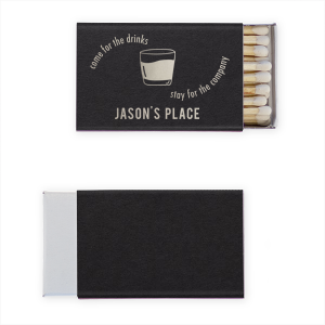 Come For The Drinks Stay For The Company Matches matches are the perfect addition to any bar or party. With a witty and inviting phrase, they’ll add a fun and lighthearted touch to any event.