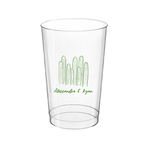 Cool down at your summertime party event with the Southwest Cactus Cup. Featuring a screen print of hand-drawn cactuses above customizable text, the cup is available in your choice of styles and colors to best match your party's unique vibes.