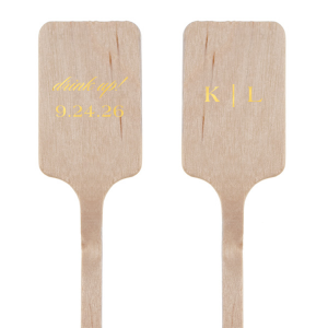 The Toast & Celebrate Stir Stick features a bold declaration of your initials on one side, rendered in a robust and assertive typeface that exudes confidence and tradition. On the reverse, the phrase "Drink Up" flows in a lively, inviting script, followed by a customizable date in the same strong font as the initials. This stir stick is a perfect blend of formality and festivity, ideal for commemorating significant moments and encouraging guests to indulge in the spirit of the occasion.
