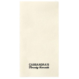 The Bowling Birthday Minimal Napkin showcases personalized text celebrating the name and age of the birthday bowler. Perfect for adding a custom twist to your laneside festivities. Ideal for any bowling enthusiast's birthday celebration.