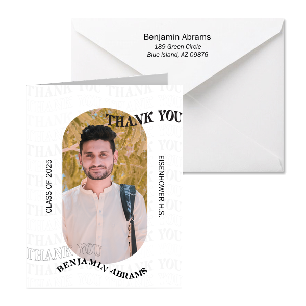 Modern Graduation Thank You Note Card