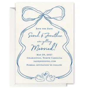 Showcase your love and devotion with the Swan Lovers Invitation. The customizable invite card is available in a wide variety of colors and is easily made personalized with your choice of text details. Perfect for weddings, engagements, anniversaries or other momentous lifetime events.