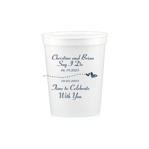 Our custom White 22 oz Stadium Cup with Matte Navy Ink Cup Ink Colors has a Sketchy Heart Line graphic and is good for use in Frames, Hearts, Wedding themed parties and can't be beat. Showcase your style in every detail of your party's theme!