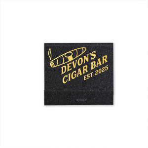 Ignite the joy of celebration with the Cigar Bar Matchbook design, featuring a striking cigar graphic and the invitation to "Light it Up." Perfect for marking moments of relaxation and camaraderie, these matches add a touch of sophistication to any cigar enthusiast's special occasion.