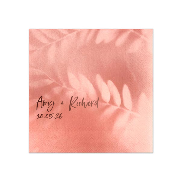 Elegance swirls with celebration in the Swirly Script Name Napkin. With the couple's names dancing in graceful loops above a date stamp of love, this napkin doesn't just wipe spills—it whispers sweet memories of the day you said 'I do.' Make your soirée unforgettable!