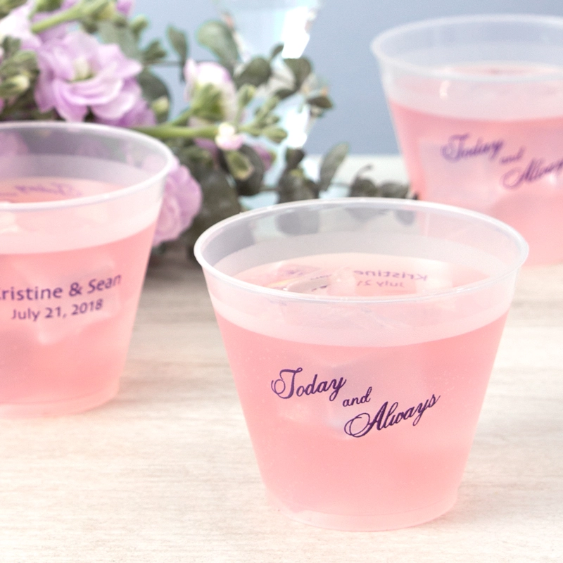 today and always plastic wedding cups