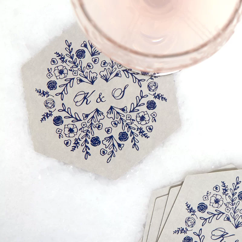 floral coaster for customer wedding coaster