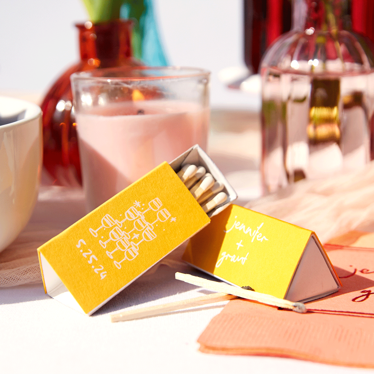 Kitchy Cocktail Hour Toasting Glasses Matches