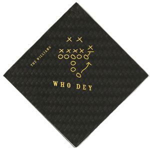 The new custom Big Game Napkin has a special graphics that will add the final touch on your party. They will bring that Football spirit inside your party, your guests will agree!