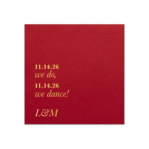 Our beautiful custom Black Linen Like Cocktail Napkin with Shiny 18 Kt Gold Foil will add that special attention to detail that cannot be overlooked.