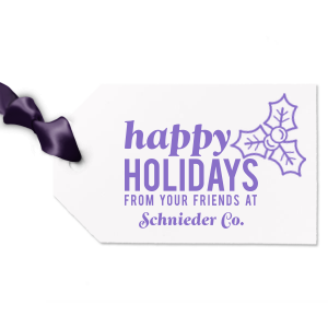 Our personalized Metallic 18 Karat Matte Gold Luggage Gift Tag with Shiny Merlot Foil has a Holly graphic and is good for use in Holiday, Christmas themed parties and will add that special attention to detail that cannot be overlooked.