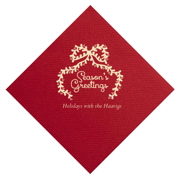 Season's Greetings Bow Napkin