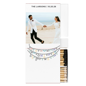 Our personalized White Classic Custom Photo Matchbox with Matte Black Ink Digital Print Colors and Matte Fuchsia Ink Digital Print Colors will add that special attention to detail that cannot be overlooked.