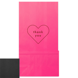 Our beautiful custom Ivory Party Bag with Matte Ballet Pink Foil has a Thank You Heart graphic designed by Martha Stewart Weddings. Send guests home with a sweet treat in style!