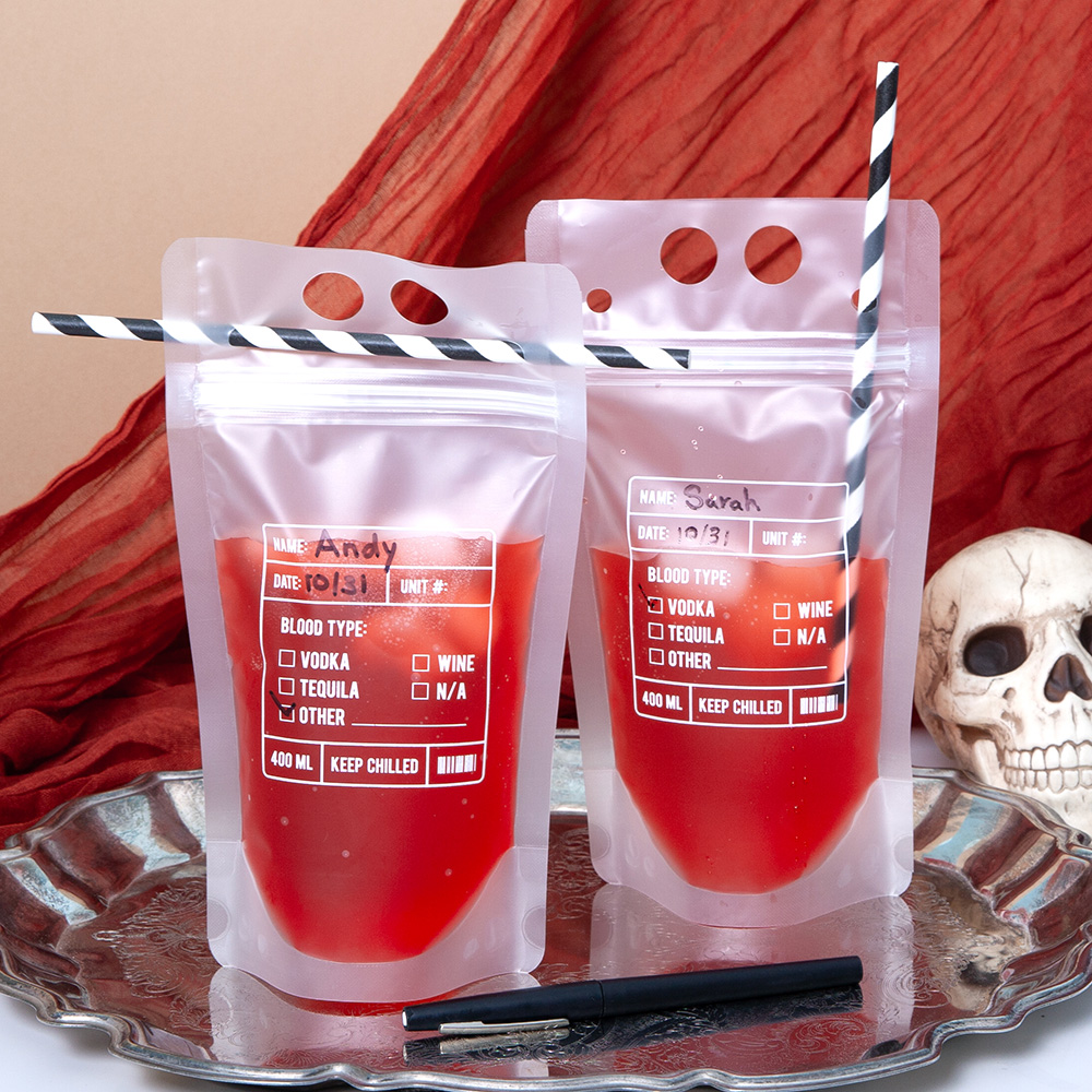 Blood Bag Drink Pouches (Pack of 12)