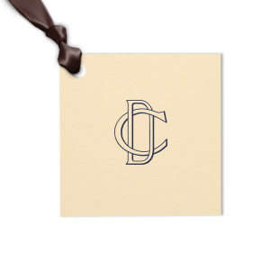 Our personalized Strathmore White Square Gift Tag with Satin Copper Penny Foil will give your party the personalized touch every host desires.