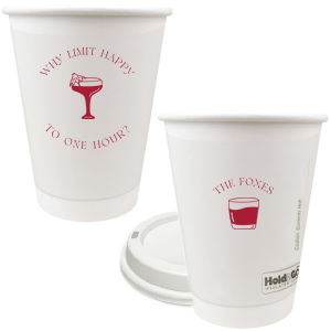 Extend the joy with the Why Limit Happy Hour Cup, perfect for wedding cocktail hours or home entertainment, personalized with your family name. Emblazoned with "Why limit happy to one hour?" and a delightful cocktail graphic, it invites guests to savor every moment.