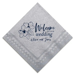Welcome To Our Wedding Flower Napkin