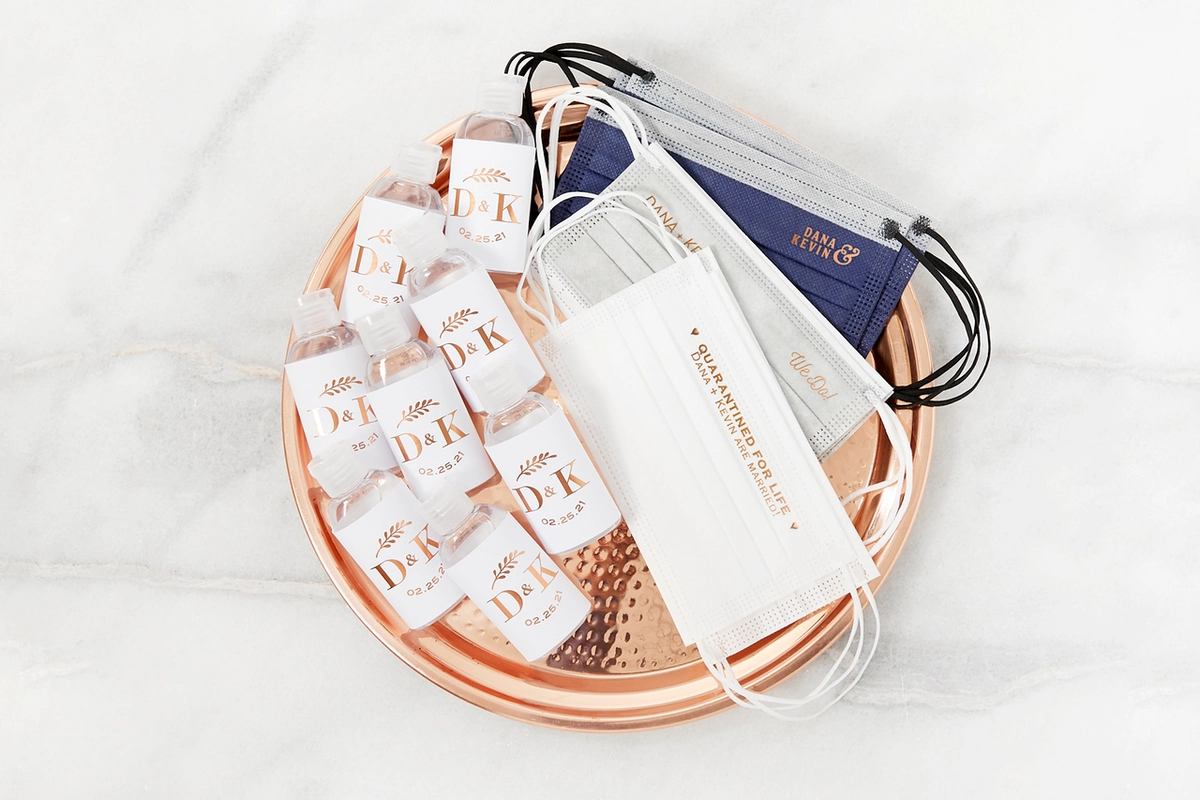 our customized health and wellness favors will keep you and your wedding guests at ease