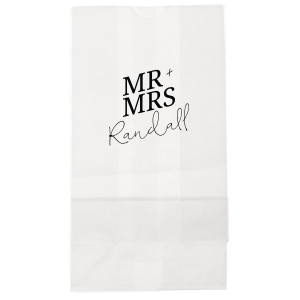 The Bold Mr. + Mrs. Party Bag is a perfect addition to your next weeding or momentous party event. The trendy and popular design features your choice of customizable text to best personalize your own message.