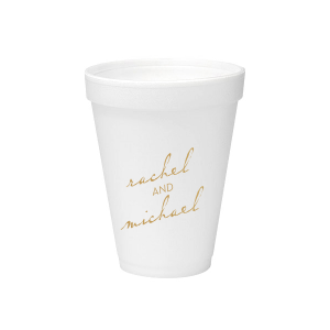 Custom Gold Monogram Styrofoam Cups