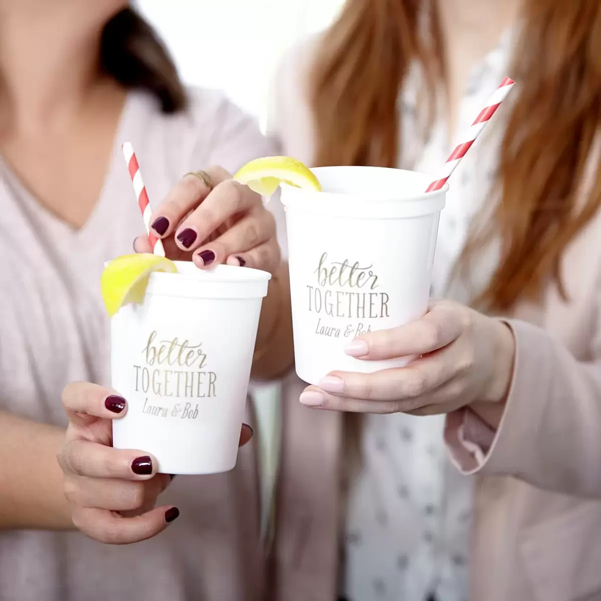 personalized Better Together wedding cups