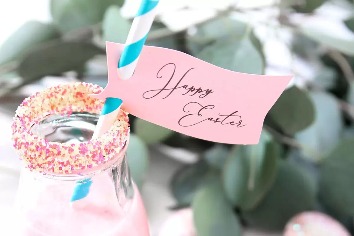 add custom straw tags to your Easter brunch beverages with For Your Party