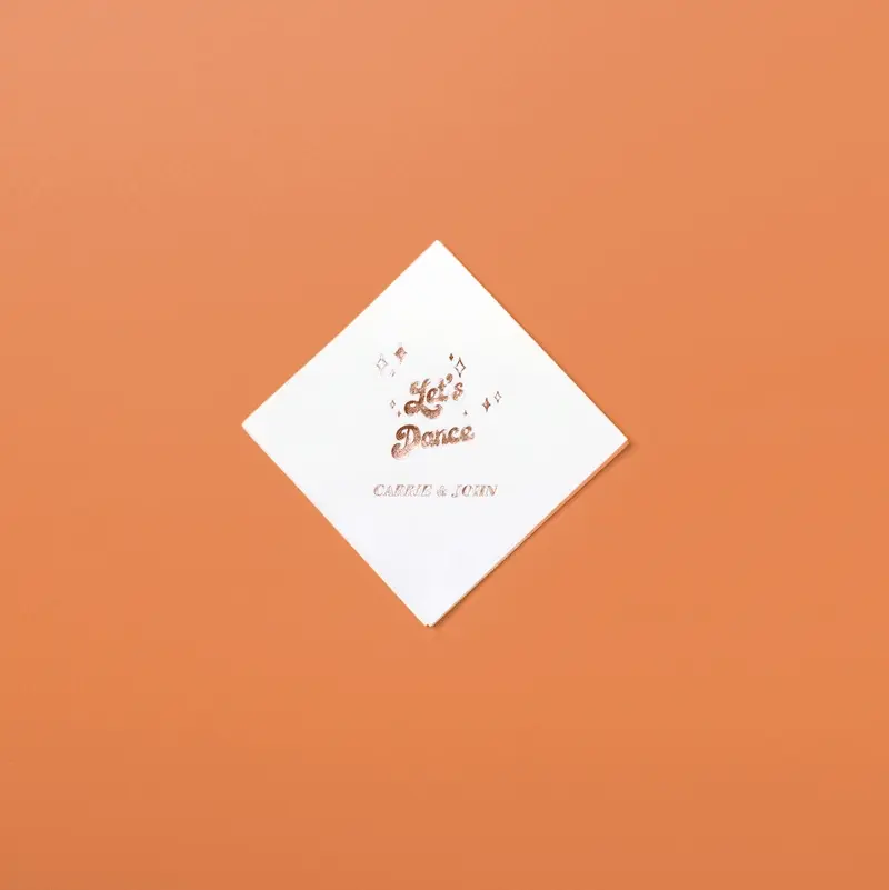 foil vs ink gif on customized napkins