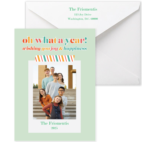 Oh what a year! Wish your family joy and happiness with this custom Christmas card. 