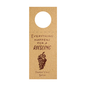 Personalized Kraft Wood Wine Hang Tag with Shiny Merlot Foil has a Grapes graphic and is good for use in Wine and Cheese themed parties and will add that special attention to detail that cannot be overlooked.