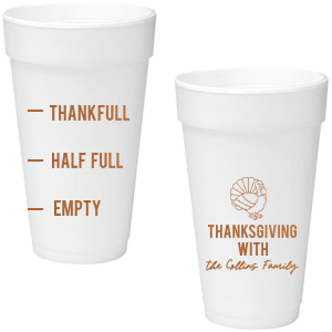 Delight friends and family this holiday season with the Funny Thankful Family Name Cup. The cheeky party cup is perfect for festive functions and home entertainment. Customize the design with personalized text, showcasing your family's name in your choice of one of our many colors!