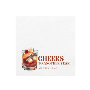 Celebrate your birthday with the Cheers to Another Year Full Color Napkin. The classy design is perfect for elegant at home entertainment, being both highly fashionable and functional. Customize the design with your choice of text to create a personalized product that's one of a kind.