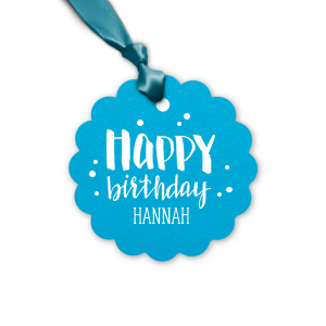 Add a burst of joy to every gift with the Happy Birthday Bubble Gift Tag, where 'Happy.' pops in a buoyant font, and 'birthday' flows in cheerful script. The celebrant's name and surrounding bubbles evoke the effervescence of a perfect celebration.