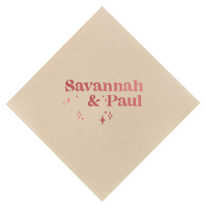 Are you looking for a fantastic napkin that will bring that Retro vibe on your Wedding? We got the perfect solution for you! Now you can put your names on it and you are ready to go! Leave everyone speechless! 