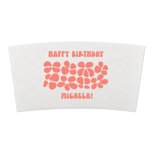 The Retro Floral Groove Coffee Sleeve is perfect for your next special event or business venture. The eye catching floral design is coupled with customizable text to create a product as unique as you.