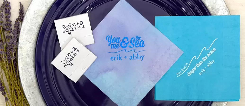 you me and the sea cocktail napkins