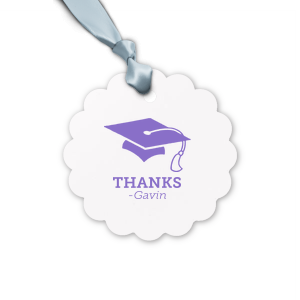 The ever-popular Stardream Copper Round Gift Tag with Matte Ivory Foil has a Cap graphic and is good for use in Graduation themed parties and can be customized to complement every last detail of your party.