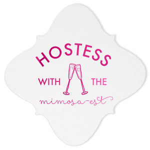 ForYourParty's elegant Kraft with Blush back Deco Coaster with Shiny Fuchsia Foil has a Flutes graphic and is good for use in Drinks, Wedding, Holiday themed parties and are a must-have for your next event—whatever the celebration!