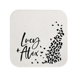Our beautiful custom White Square Coaster with Matte Black Foil has a Leopard Print Pattern graphic and is good for use in Animals, Full Bleed, Trendy themed parties and will look fabulous with your unique touch. Your guests will agree!