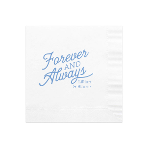 ForYourParty's chic White Cocktail Napkin with Shiny Lavender Foil can be customized to complement every last detail of your party.