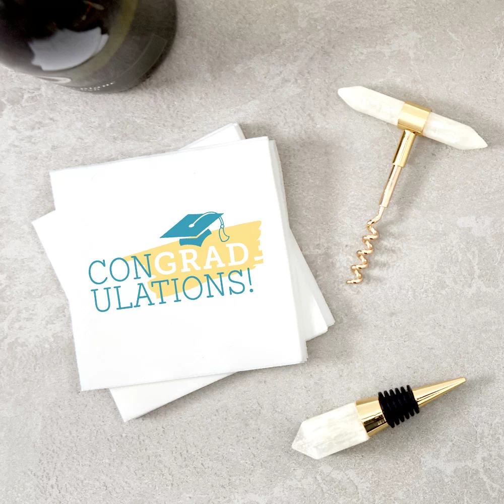 congratulations blue and yellow graduation design