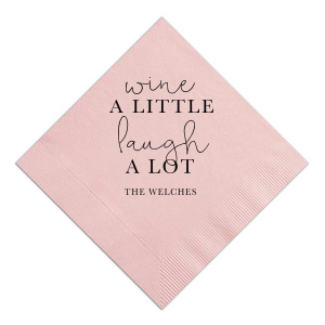 Our personalized Ballet Pink Cocktail Napkin with Matte Black Foil are a must-have for your next event—whatever the celebration!