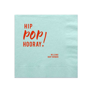 ForYourParty's personalized Bright Sky Linen Like Cocktail Napkin with Shiny Poppy Foil can be customized to complement every last detail of your party.