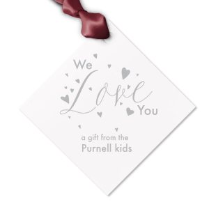 Our custom Stardream Tiffany Blue Diamond Gift Tag with Satin Copper Penny Foil has a Love Hearts graphic and is good for use in Words, Wedding, Anniversary themed parties and couldn't be more perfect. It's time to show off your impeccable taste.