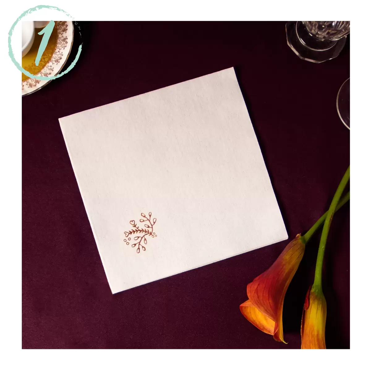 DIY Pocket napkin fold with a personalized napkin