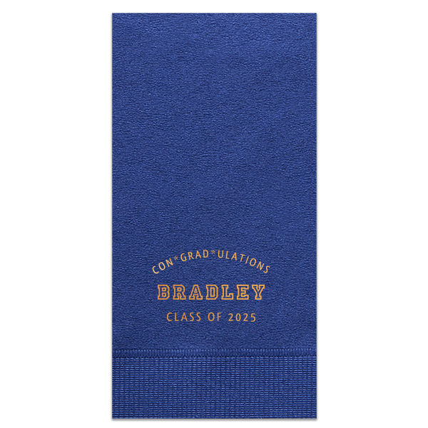 Our custom Light Navy Cocktail Napkin with Shiny Copper Foil can be customized to complement every last detail of your party.